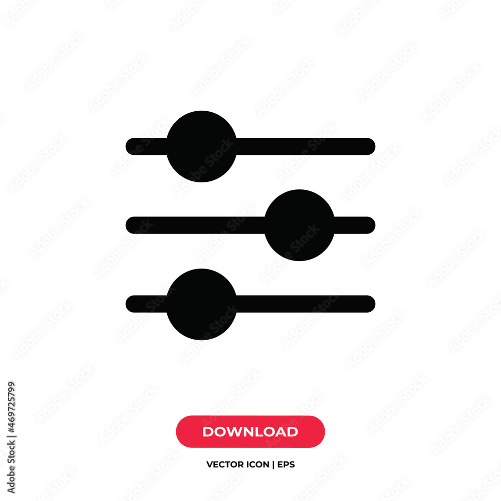 Equalizer icon vector. Equality sign Equalizer icon vector. Equality sign