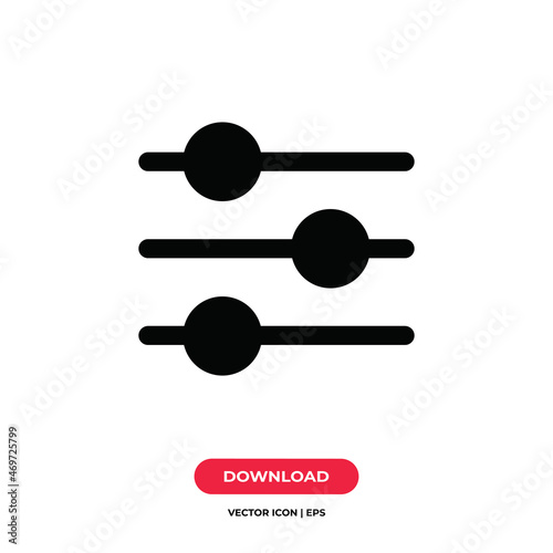 Equalizer icon vector. Equality sign