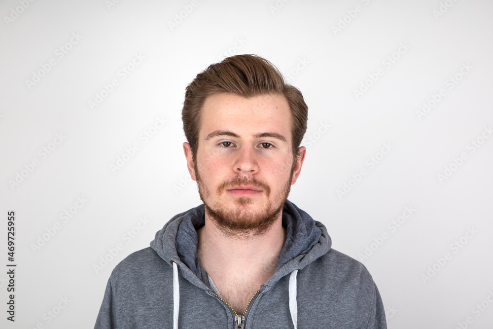 young man with beart in casual clothes looking cool young man with beart in casual clothes looking cool