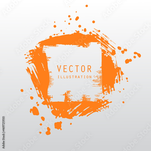 vector splats splashes and blobs of orange ink paint in different shapes drips