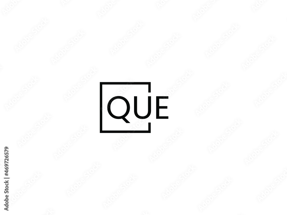 QUE letter initial logo design vector illustration QUE letter initial logo design vector illustration