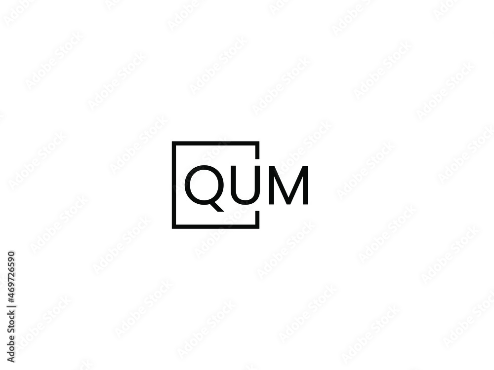 QUM letter initial logo design vector illustration
