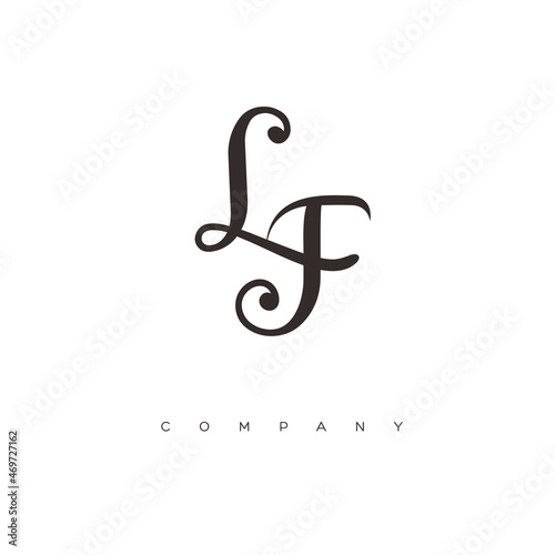 Initial LF logo design vector