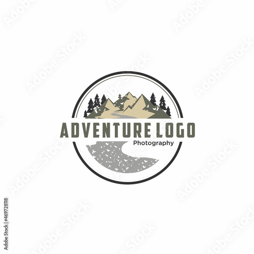 Mountain adventure logo template Premium Vector  Mountain logo badges Free Vector
