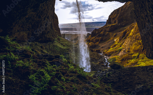 Waterfall in icelandic highlands