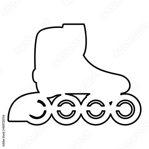 Roller skates blades Personal transportation contour outline icon black color vector illustration flat style image