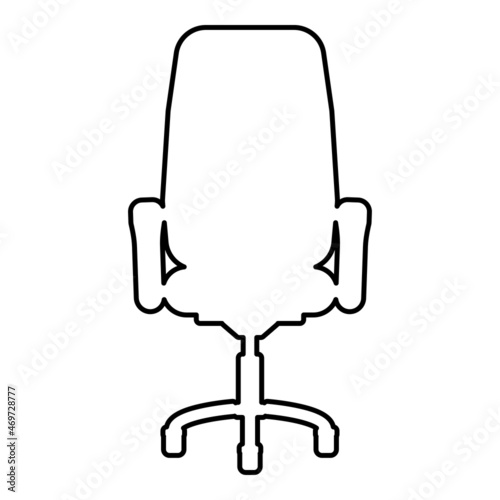 Office chair recliner contour outline icon black color vector illustration flat style image