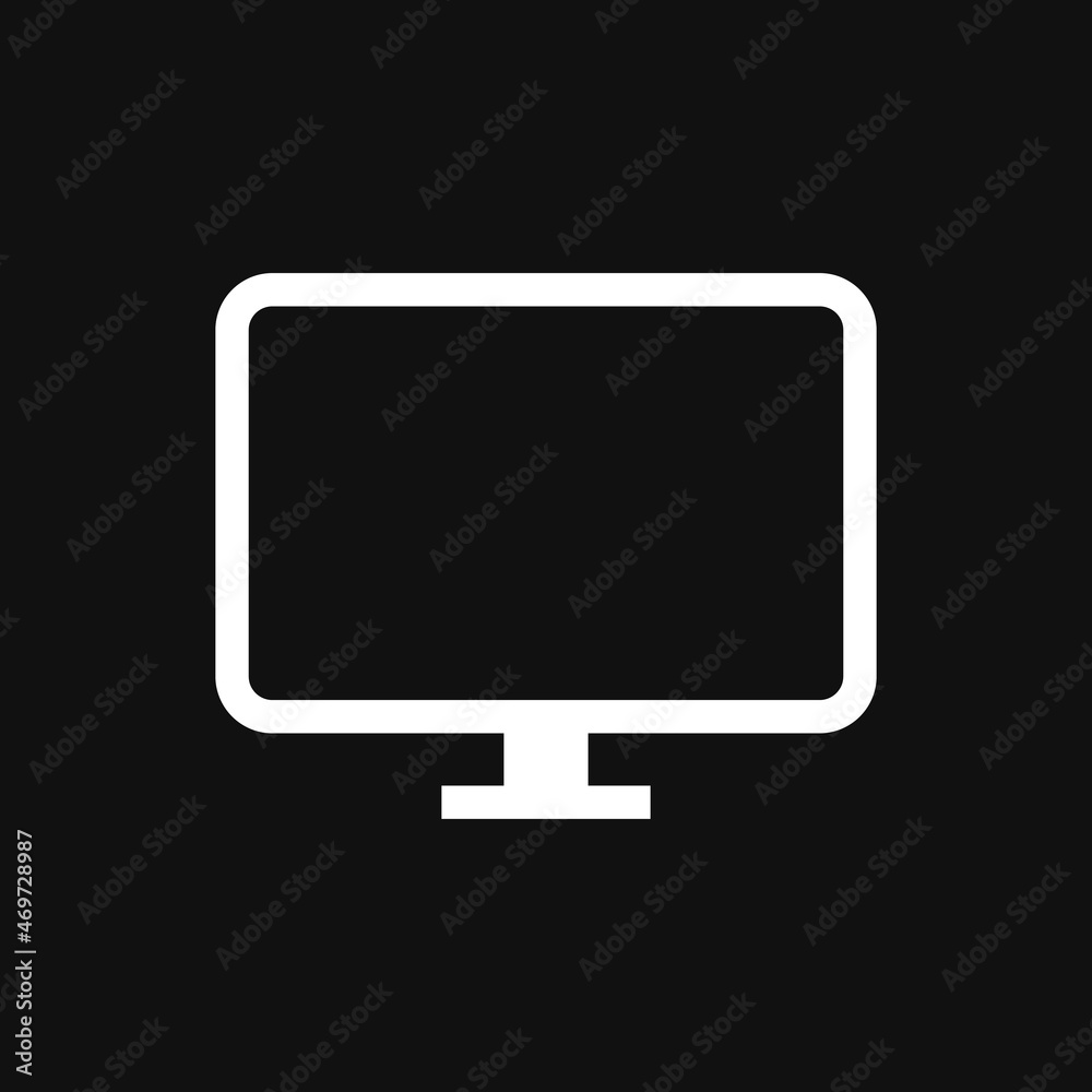 Monitor PC Icon on grey background Monitor PC Icon on grey background