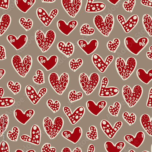 vector seamless pattern of hearts with Valentine s Day 14 February. Background for invitations  wallpaper  wrapping paper and scrapbooking