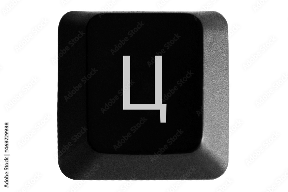 Black keyboard button with Russian letter Ц on white isolated background Black keyboard button with Russian letter Ц on white isolated background
