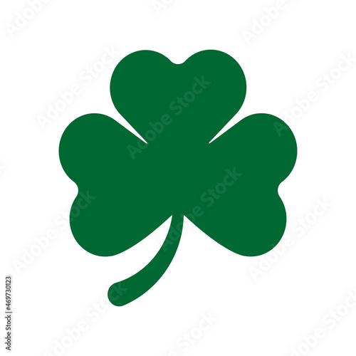 Green shamrock clover vector icon on white background. Shamrock, great design for any purposes. Vector graphic.