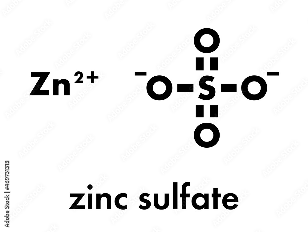 Zinc sulfate, chemical structure. Skeletal formula. Stock Vector Adobe Stock