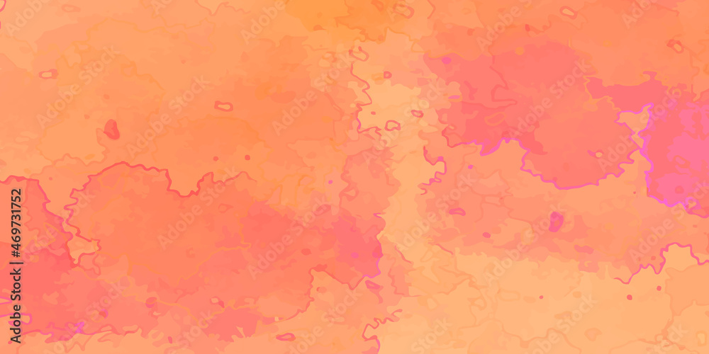 Red grunge paint wall image. Orange and yellow watercolor background. abstract bright orange and red colors background for design. 