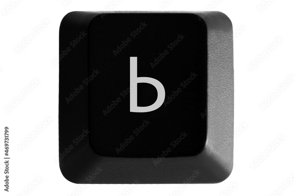 Black keyboard button with Russian letter Ь on white isolated background Black keyboard button with Russian letter Ь on white isolated background