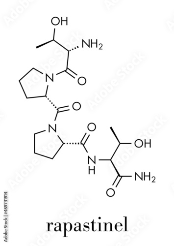 Rapastinel drug molecule. Skeletal formula. photo