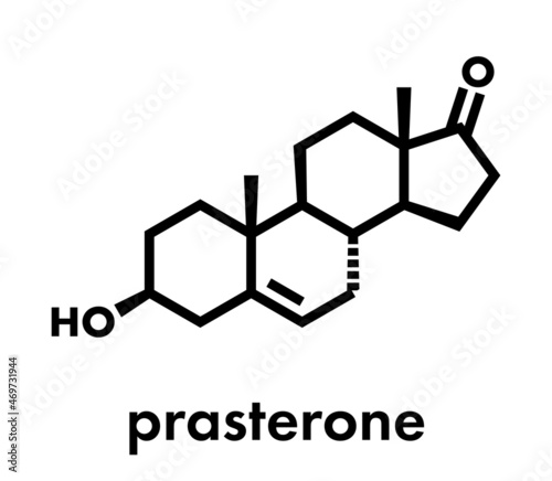 Prasterone (dehydroepiandrosterone, DHEA) drug molecule. Skeletal formula.