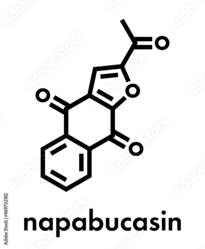 Napabucasin cancer drug molecule. Skeletal formula.