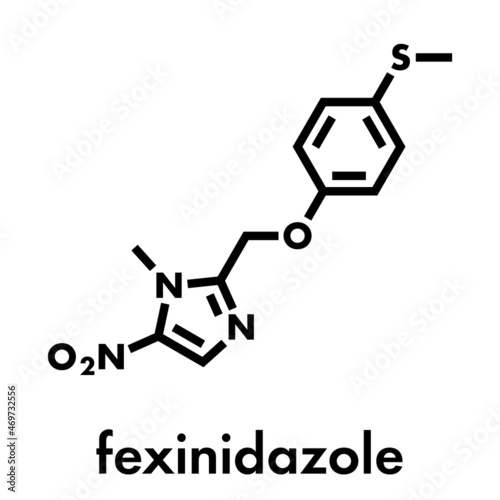Fexinidazole antiprotozoal drug molecule. Skeletal formula. photo