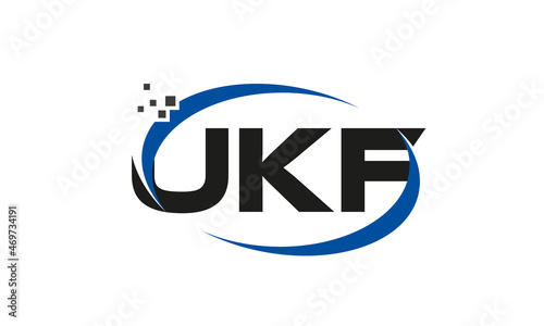 dots or points letter UKF technology logo designs concept vector Template Element