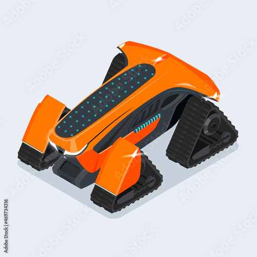Futuristic robot, agro technique, self driving robot