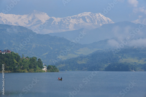 Boat in the lake, near Pokhara, Nepal