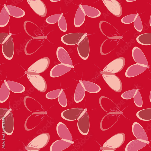 Seamless pattern - stylized moths - graphics. Summer, insects, unbearable ease of life. Wallpapers, textiles, packaging
