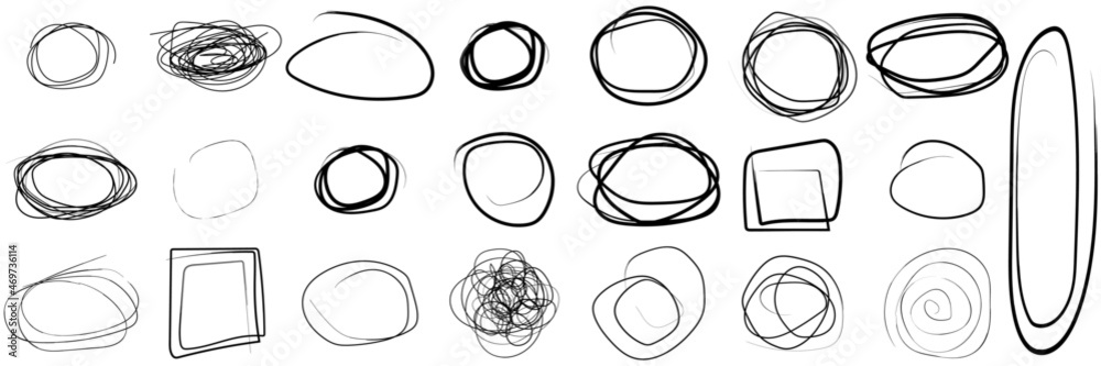 Brush circles. Grunge texture. Scribble circle drawn in scetch. Hand draw circle line. Scribble circle. Scribble. Line style. Hand drawn Round shape. Brush circles. Grunge texture. Scribble circle drawn in scetch. Hand draw circle line. Scribble circle. Scribble. Line style. Hand drawn Round shape.