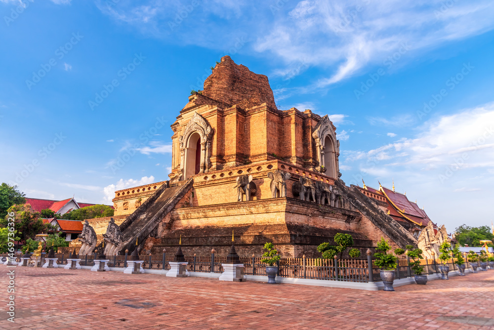 Chedi Luang Varavihara temple with ancient large pagoda is 700 years in Chiang Mai, Thailand. Chedi Luang Varavihara temple with ancient large pagoda is 700 years in Chiang Mai, Thailand.