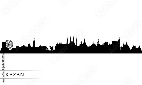Kazan city skyline silhouette background