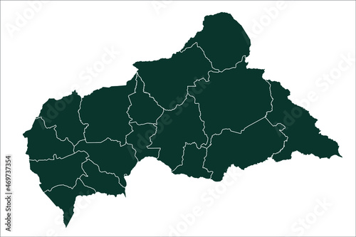 Central African Republic map Sacramento green Color on White Background