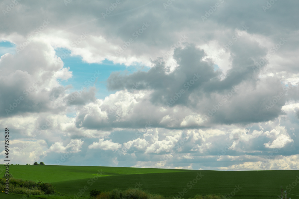 white clouds on blue sky