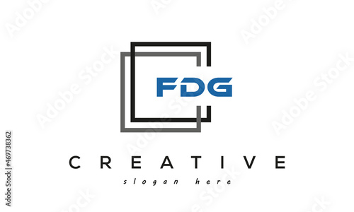 FDG square frame three letters logo design photo