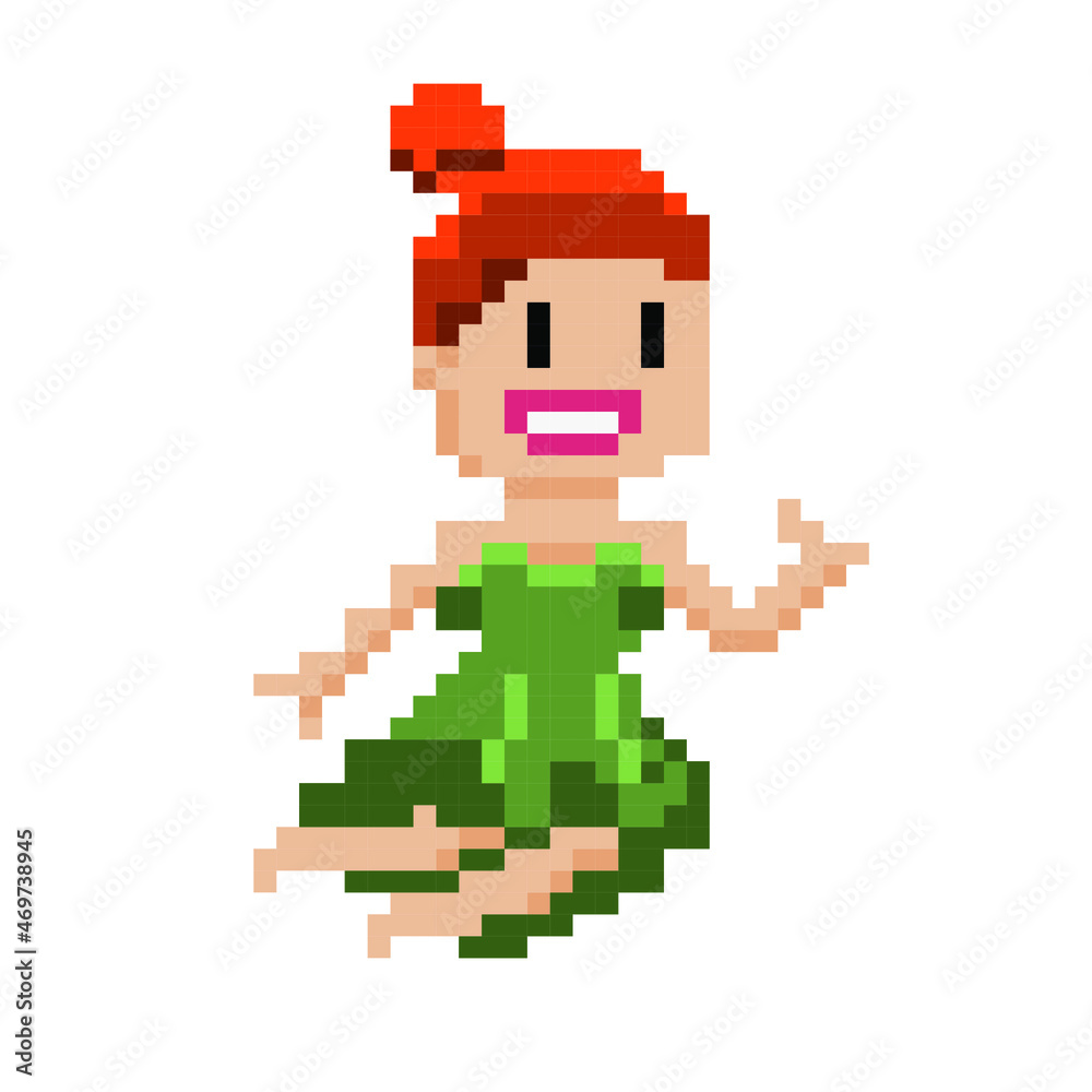 Happy flying fairy, pixel, vector Happy flying fairy, pixel, vector