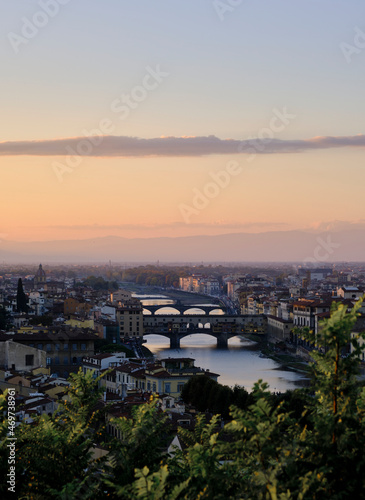 the sunset in Firenze (Florence) from the high