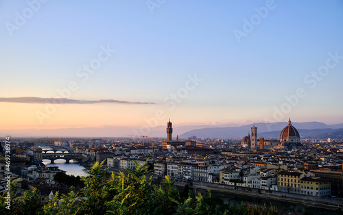 the sunset in Firenze (Florence) from the high