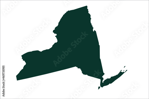 NEW YORK map Sacramento green Color on White Background	
