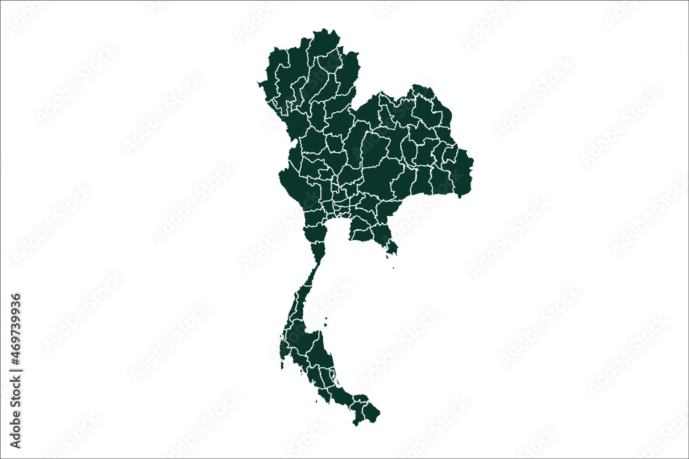 Thailand map Sacramento green Color on White Backgound Thailand map Sacramento green Color on White Backgound