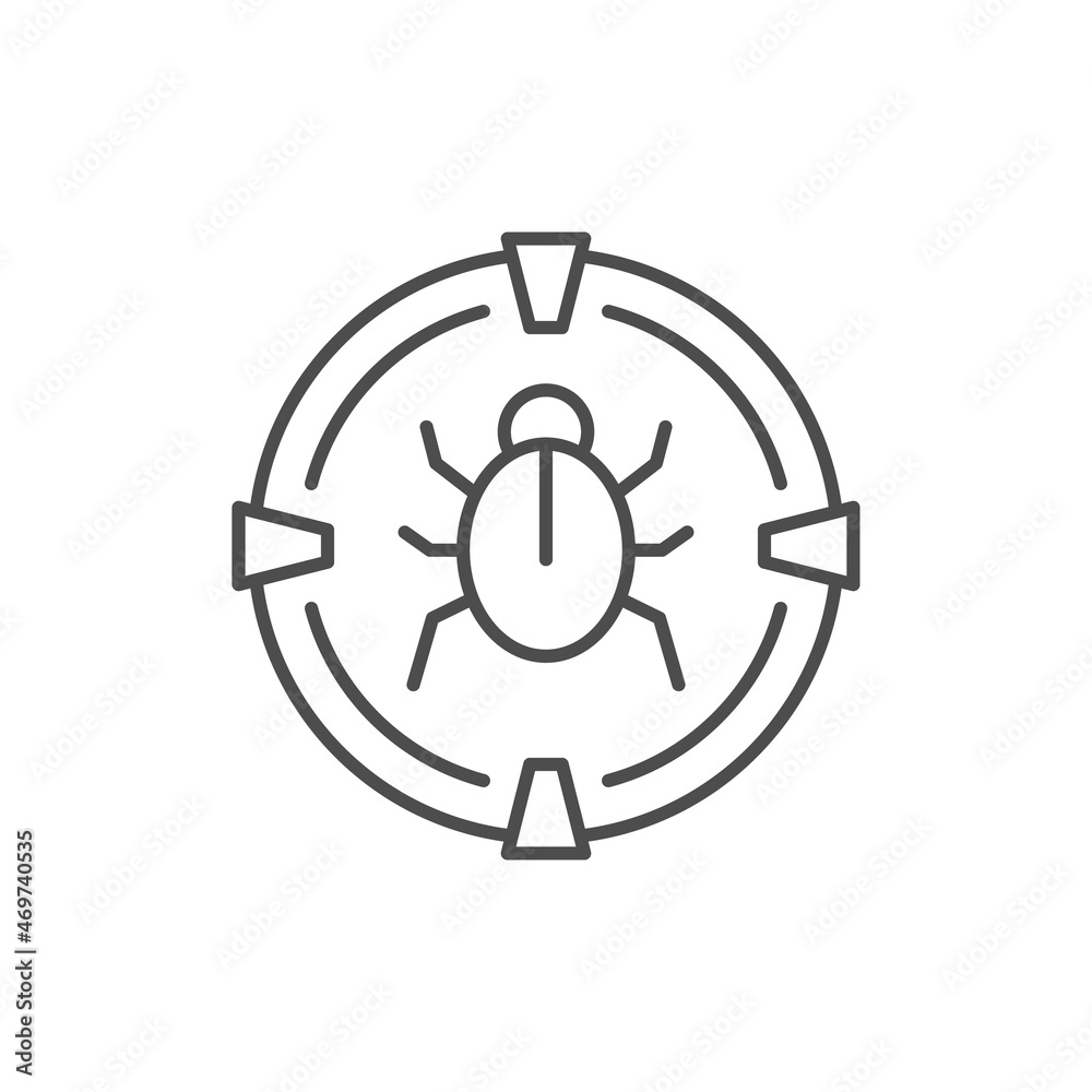 Bug hunting line outline icon Bug hunting line outline icon