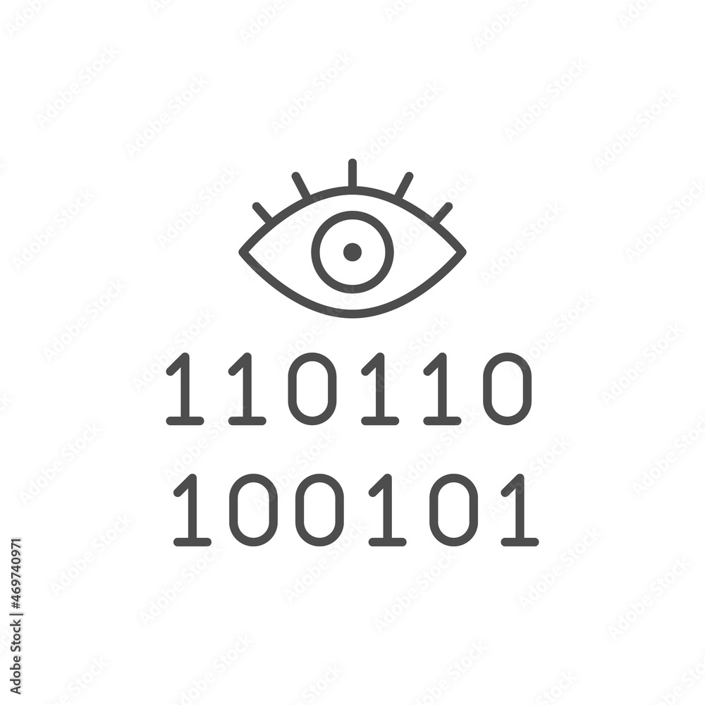 Information scanning line outline icon