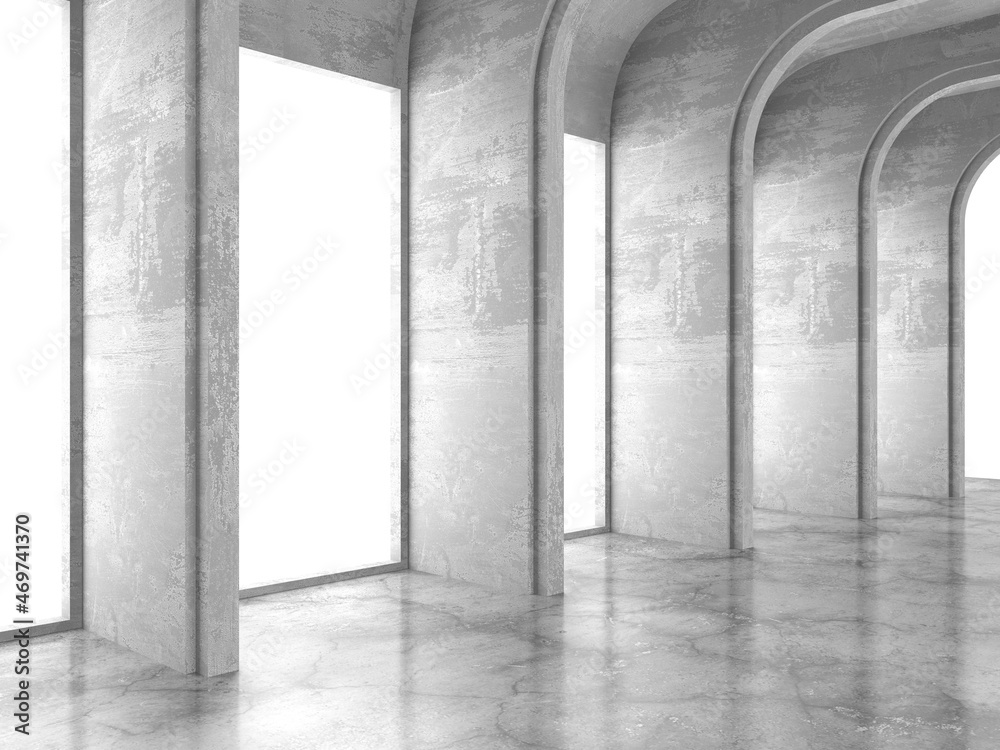 Dark Concrete Wall Architecture. Empty Room Dark Concrete Wall Architecture. Empty Room