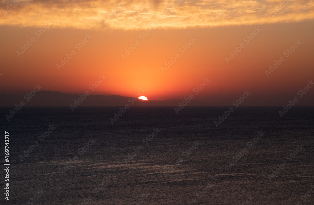 Sunrise in Faliraki east coast of the Greek Island