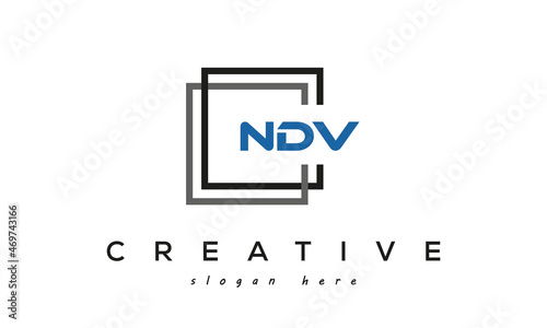 NDV square frame three letters logo design photo