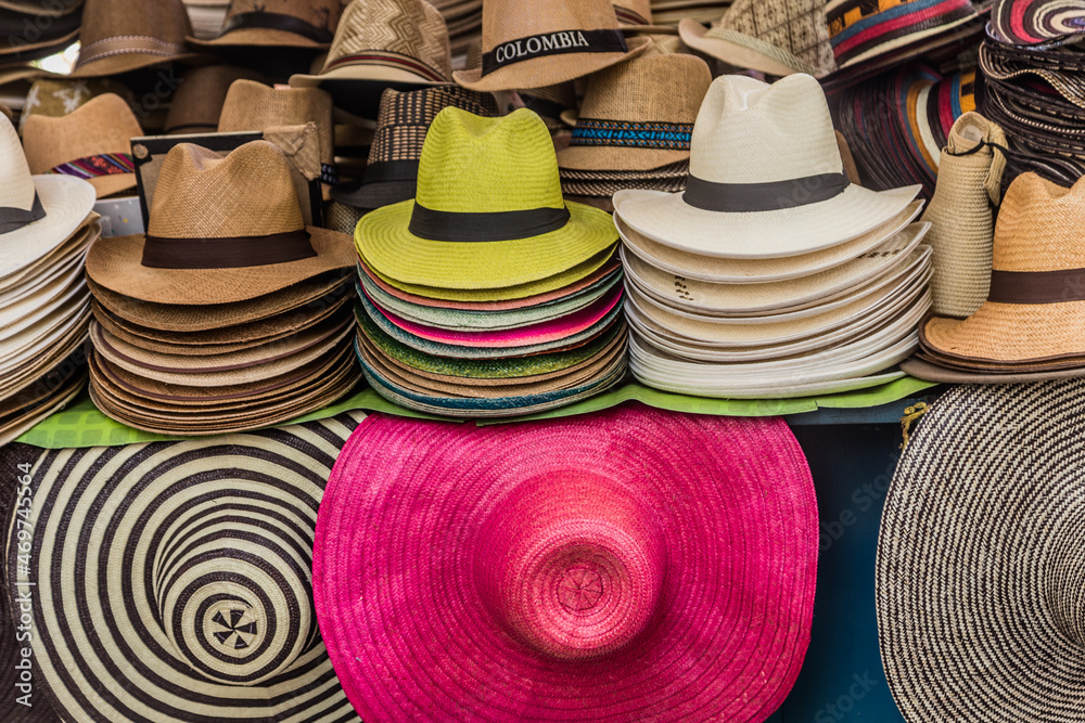 Hat stall at a street market