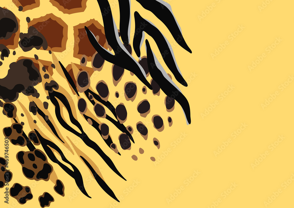 Fototapeta premium Background with decorative animal print. African savannah fauna stylized ornament, fur texture.