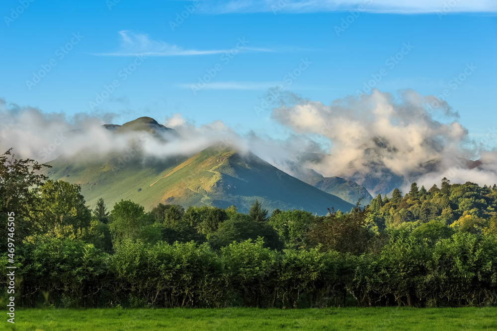 Fototapeta premium Morning mist on Catbells in The Lake District, Cumbria, England