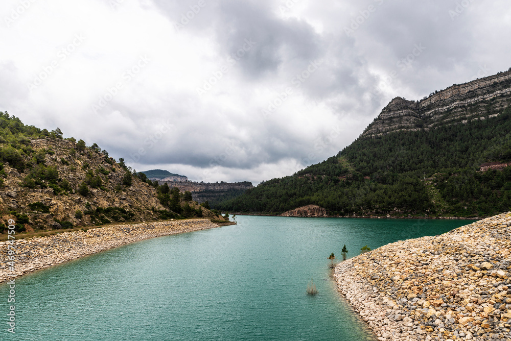 Arenos Reservoir in Puebla de Arenoso and Montanejos, Spain.
