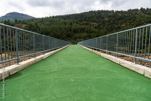 Suspension bridge in Puebla de Arenoso and Montanejos, Spain. photo