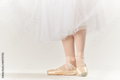 ballet shoes posing fashion exercise dance isolated background © VICHIZH