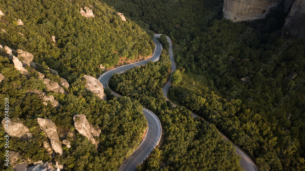 Steep turns in the mountains perfect for drifting rally and togue races Steep turns in the mountains perfect for drifting rally and togue races