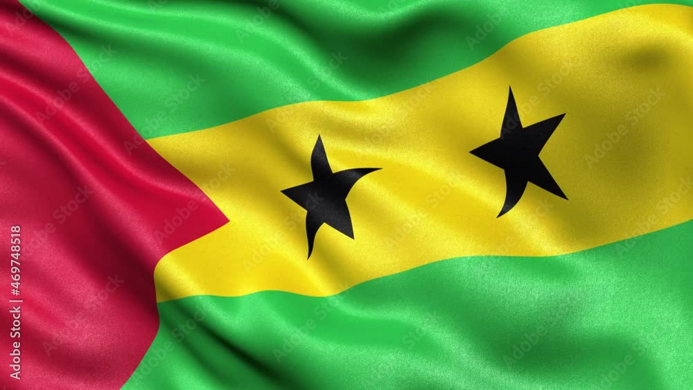 São Tomé and Príncipe Flag Seamless Loop. 3D animation. São Tomé and Príncipe Flag Seamless Loop. 3D animation.